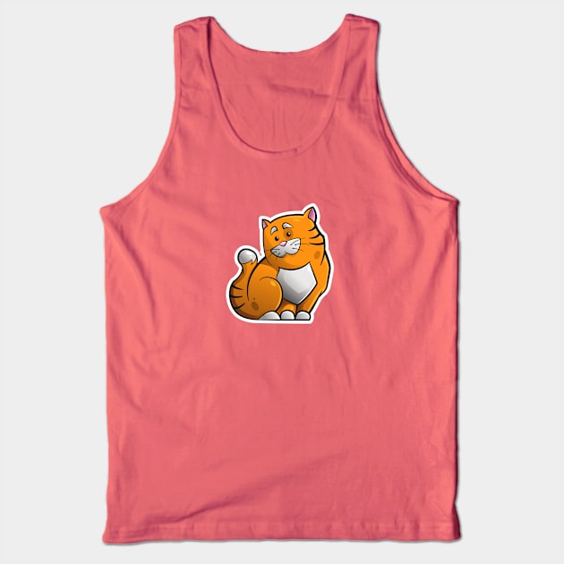 Cute red cat Tank Top by BlackOwl